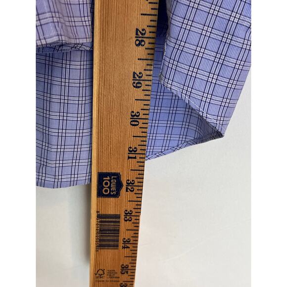 Lot of 2 David Donahue Men's 16 Purple/Blue Button Up Long Sleeve Dress Shirt - Picture 10 of 10